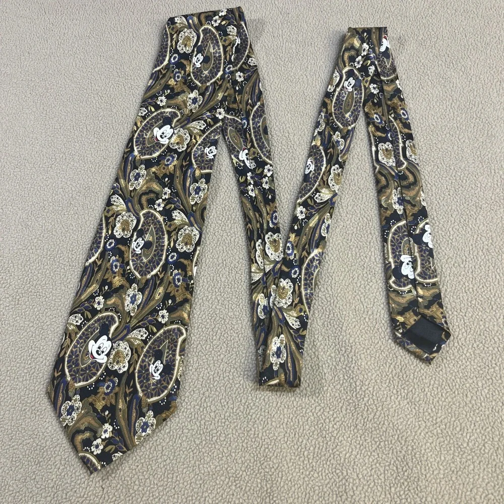 VTG-Disney Mickey Inc- Men's 100% Silk Tie Mickey‎ Floating Head